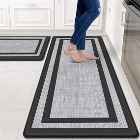 img 4 attached to 🏠 Mattitude Kitchen Mat: 2 PCS Cushioned Anti-Fatigue Rug for Comfortable Kitchen Work, Non-Skid & Waterproof, Versatile for Floor, Office, Sink, Laundry - Black Frame