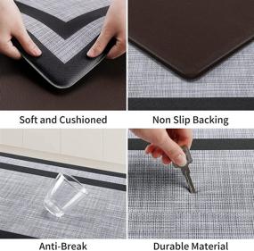 img 1 attached to 🏠 Mattitude Kitchen Mat: 2 PCS Cushioned Anti-Fatigue Rug for Comfortable Kitchen Work, Non-Skid & Waterproof, Versatile for Floor, Office, Sink, Laundry - Black Frame