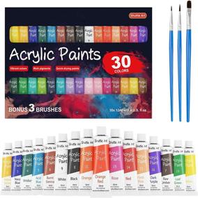 img 4 attached to 🎨 Shuttle Art Acrylic Paint Set - 30 x 12ml Tubes, Non-Toxic, Rich Pigments, Great for Kids, Adults, Professionals - Painting on Canvas, Wood, Clay, Fabric, Ceramic, Crafts