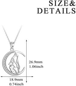 img 1 attached to 925 Sterling Silver Crescent Moon Wolf Pendant Necklace 18" - Perfect Birthday Day Jewelry Gift for Girlfriend or Wife