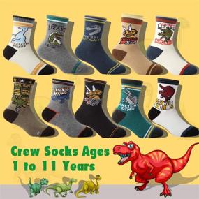 img 1 attached to Boys 10 Pack Crew Socks Cartton