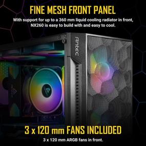 img 3 attached to 🖥️ Antec NX Series NX260: High-Performance Mid-Tower ATX Gaming Case with ARGB Fans, Mesh Front Panel, and Tempered Glass