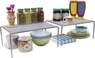 📦 silver expandable stackable kitchen cabinet and counter shelf organizer by decobros – improved seo logo