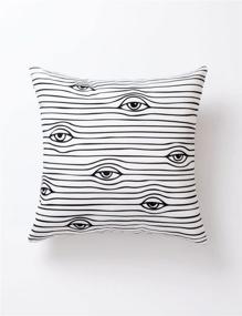 img 3 attached to 🎨 Set of 2 Pantaknot Eyes Decorative Throw Pillow Covers - Abstract Art Pillowcase Cushion for Home Décor, 18 x 18 Inch