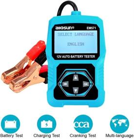 img 2 attached to 🔋 allsun Battery Tester 12v: Cranking & Charging System Analyzer Diagnostic Tool, Battery Load 100-2000 CCA for 12V Vehicles - Blue