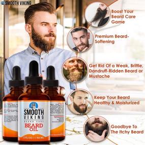 img 2 attached to Smooth Viking Beard Oil Conditioner - Moisturize & Soothe Beard & Mustache, 2 Oz, Argan Oil Formula