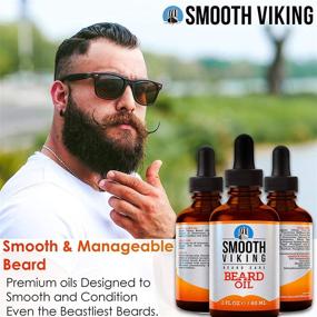 img 1 attached to Smooth Viking Beard Oil Conditioner - Moisturize & Soothe Beard & Mustache, 2 Oz, Argan Oil Formula