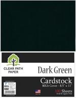 📚 80lb cover dark green cardstock - 8.5 x 11 inch - 100 sheets by clear path paper logo