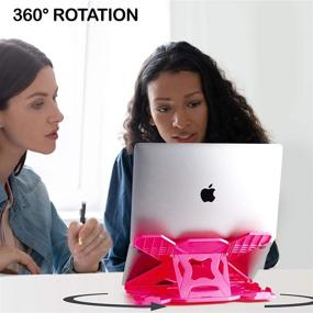 img 3 attached to 🖥️ Adjustable Laptop Stand for Desk - Ergonomic Laptop Riser for MacBook Pro and Air 13 15 17 inch - Patented SecureStop - Enhanced Laptop Stands for Better Comfort and Productivity