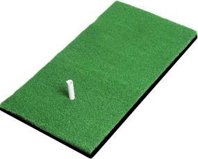 img 4 attached to ⛳️ KJ-KayJI Golf Training Mat with Swing Detection Batting Mini Golf Practice Training Aid Game and Rubber Tee - Portable Golf Turf Mat for Home, Office, and Outdoor Use, 12X24in - Perfect Golf Training Gift