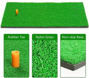 img 2 attached to ⛳️ KJ-KayJI Golf Training Mat with Swing Detection Batting Mini Golf Practice Training Aid Game and Rubber Tee - Portable Golf Turf Mat for Home, Office, and Outdoor Use, 12X24in - Perfect Golf Training Gift