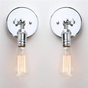 img 3 attached to Permo Set Of 2 Minimalist Single Socket Wall Sconce Lighting With On/Off Switch (Chrome)