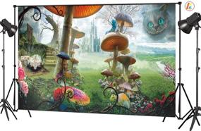 img 4 attached to Custom Vinyl Backdrop: LB 7x5ft Alice in Wonderland Fairy Forest Castle Mushroom Backdrops for Photography, Ideal for Portrait Photoshoots, Kids or Adults in Studio Photo Booth Props