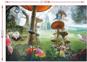 img 3 attached to Custom Vinyl Backdrop: LB 7x5ft Alice in Wonderland Fairy Forest Castle Mushroom Backdrops for Photography, Ideal for Portrait Photoshoots, Kids or Adults in Studio Photo Booth Props