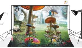 img 2 attached to Custom Vinyl Backdrop: LB 7x5ft Alice in Wonderland Fairy Forest Castle Mushroom Backdrops for Photography, Ideal for Portrait Photoshoots, Kids or Adults in Studio Photo Booth Props