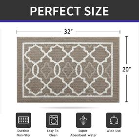 img 3 attached to 🚪 Non-Slip Indoor Fall Door Mat: 20"x32" Low-Profile Entrance Rug with Rubber Backing & Absorbent Technology - Machine Washable & Non-Slip Shoe Mat for Entryway (Brown)