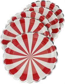img 4 attached to Striped Round Paper Plates Biodegradable Food Service Equipment & Supplies
