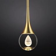 💡 8w dimmable led teardrop crystal pendant light - untrammelife mini globe ceiling hanging light in gold brushed brass finish for kitchen island bathroom bedroom bar logo