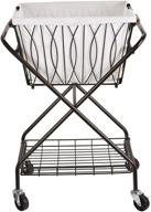 🧺 artesa verona collapsible metal laundry cart: removable basket, canvas bag, antique black - 20.5" l x 16.2" w x 13" h logo