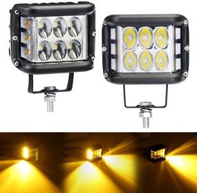 img 4 attached to 🚗 Viveway 4 Inch LED Side Shooter Light Bar for Off Road Work, with White & Amber Flash LED Pod Parking Light Fog Driving, for ATV SUV Truck Car. Includes 1 Year Warranty.