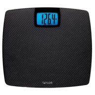 🔢 taylor precision products 500 lb. digital extra thin bathroom scale: high precision weight tracking with sleek black carbon tempered glass design logo