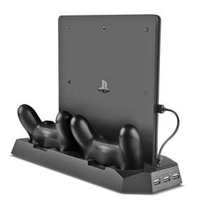 img 4 attached to Ultimate 2-In-1 PS4 Pro/Slim Stand Charger: OBVIS Vertical Cooling Station with Dual Charger Ports and USB HUB