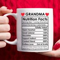 grandma's day gifts, best gifts for grandma, birthday & christmas coffee mug, funny grandma nutrition facts mug – white, 11oz logo