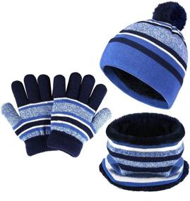 img 4 attached to 🧣 Winter Pompom Beanie Scarf Gloves: Must-Have Boys' Accessories for Cold Weather