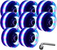 suwjelany led light up roller skate wheels with bearings - luminous quad roller skate wheels for double row skating and skateboarding (pack of 8) logo