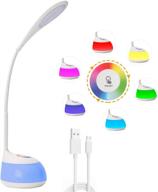 🌈 cute small colorful desk lamp for kids: dimmable led night light with usb charging port – perfect for study, office, and computer use. ideal gift for girls, boys, and students! логотип