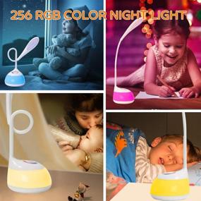 img 2 attached to 🌈 Cute Small Colorful Desk Lamp for Kids: Dimmable LED Night Light with USB Charging Port – Perfect for Study, Office, and Computer Use. Ideal Gift for Girls, Boys, and Students!