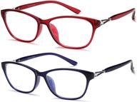 highly effective blue light blocking reading glasses - 2 pack +2.25 eyeglasses for women - computer glasses to prevent eyestrain and glare logo