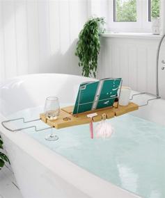 img 1 attached to Enhance Your Bathing Experience with the AQUALA Bathtub Caddy