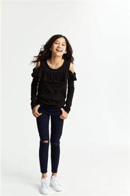 img 3 attached to 👚 Bright Girls' Clothing Tops, Tees & Blouses with French Toast Sleeve Shoulder