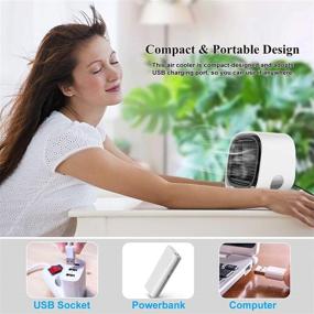 img 1 attached to 🌬️ White Portable Air Conditioner: Versatile Desk Fan with LED Light and Travel-Friendly Mini AC Unit