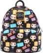 pop loungefly seinfeld exclusive multicolor backpacks logo