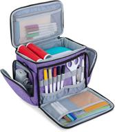 luxja carrying bag for cricut joy, carrying case and tool set, tote with supplies storage sections, purple (gray lining) logo