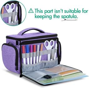 img 2 attached to Luxja Carrying Bag for Cricut Joy, Carrying Case and Tool Set, Tote with Supplies Storage Sections, Purple (Gray Lining)