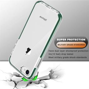 img 2 attached to 📱 COOLQO iPhone 8 / iPhone 7 / iPhone 6S / 6 Case with 2 x Clear Tempered Glass Screen Protectors - 360° Full Body Coverage, Hard PC+Soft Silicone TPU, 3in1 Shockproof Phone Protective Cover (Green)