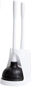 img 2 attached to 🚽 Klickpick Home Plunger and Toilet Bowl Brush Cleaner Set with Holder Caddy - Bathroom Storage and Organization Kit - White, with Covered Lid Brush