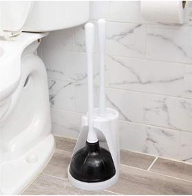 img 1 attached to 🚽 Klickpick Home Plunger and Toilet Bowl Brush Cleaner Set with Holder Caddy - Bathroom Storage and Organization Kit - White, with Covered Lid Brush