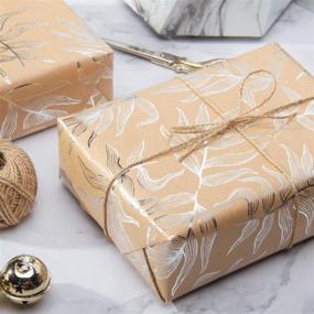 img 2 attached to 🎁 RUSPEPA Kraft Foil Silver Leaf Design Wrapping Paper Roll - Ideal for Weddings, Birthdays, Showers, and Congratulations - 1 Roll - 30 inches X 16 feet