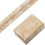 🎁 ruspepa kraft foil silver leaf design wrapping paper roll - ideal for weddings, birthdays, showers, and congratulations - 1 roll - 30 inches x 16 feet logo