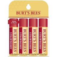 🍓 burt's bees 100% natural strawberry lip balm with beeswax & fruit extracts - pack of 4 tubes logo