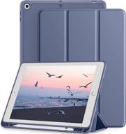 📱 mastten ipad case compatible with ipad 9th/8th/7th generation, ipad 10.2 inch cover with pencil holder, tpu smart stand back cover, auto wake/sleep, blue gray, for ipad case 2021/2020/2019 logo