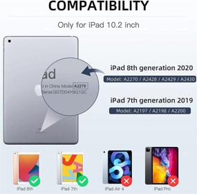 img 3 attached to 📱 Mastten iPad Case Compatible with iPad 9th/8th/7th Generation, iPad 10.2 Inch Cover with Pencil Holder, TPU Smart Stand Back Cover, Auto Wake/Sleep, Blue Gray, for iPad Case 2021/2020/2019