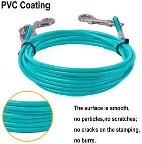 img 3 attached to 🐶 AMOFY 10ft Dog Tie Out Cable - Galvanized Steel Wire Rope with PVC Coating - Suitable for Dogs up to 80 Pound (2PCS)