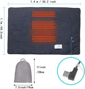 img 1 attached to Lomitech Electric Heating Blanket - Portable USB Fast Heating Camping Wearable Multi-Purpose Blanket for Outdoor, Home, and Office Use