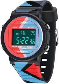 img 4 attached to CakCity Kids Watches: Waterproof Digital Sport Watches for Boys and Girls – Alarm, Stopwatch, Contrast Color Child Wrist Watch (Ages 5-15)