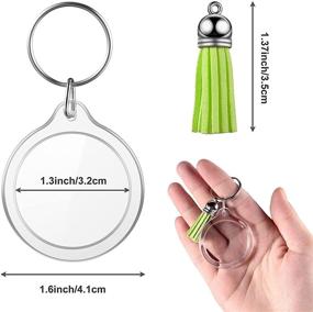 img 3 attached to 📸 Snap-In Custom Insert Photo Acrylic Keychain: 50 Sets Circle Photo Frame Keyrings with Tassels for DIY Projects